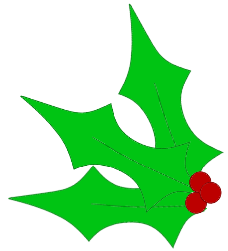 Picture of holly leaves in clipart style