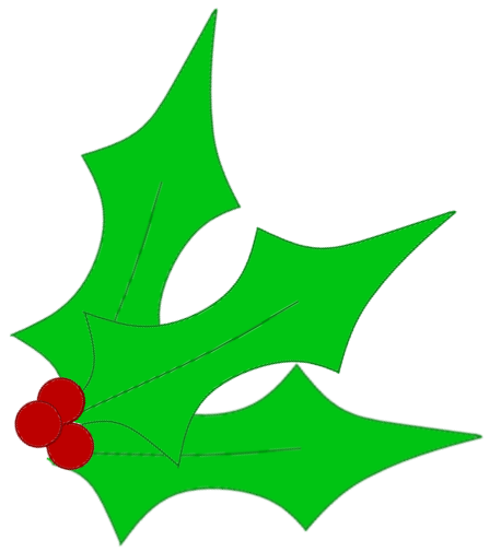Picture of holly leaves in clipart style